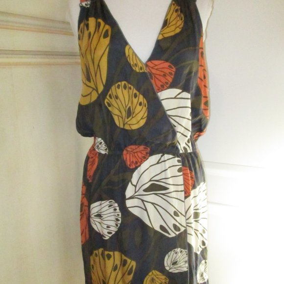 Anthropologie Multicolor Leaf Print Dress - Picture 6 of 7